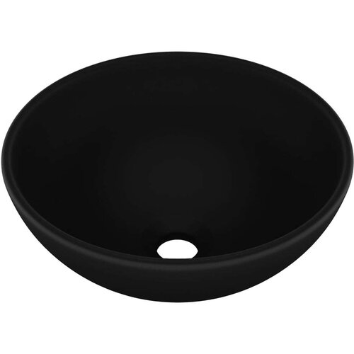 VidaXL Luksuzni okrugli umivaonik mat crni 32,5 x 14 cm keramički Slike