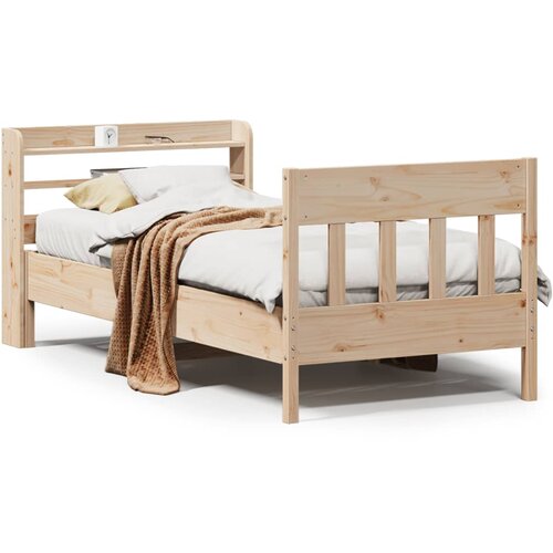vidaXL Posteljni okvir brez vzmetnice 90x190 cm trdna borovina Cene