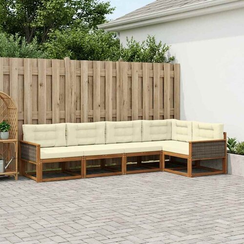  Set vanjskih sofa 5 pcs Prirodna i krem Cene