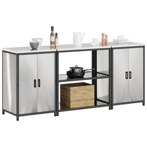  Kuhinjski set za pohranu 3 pcs Srebrna 210 x 50 x 92 cm Slike