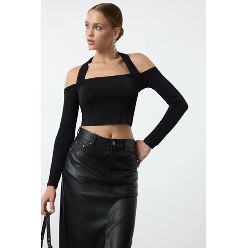 TRENDYOLMILLA ženski bluza Tpraw25Bz00015, Crna Cene