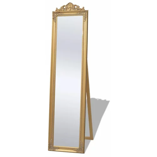 vidaXL Samostoječe Ogledalo Baročni Stil 160x40 cm Zlate Barve