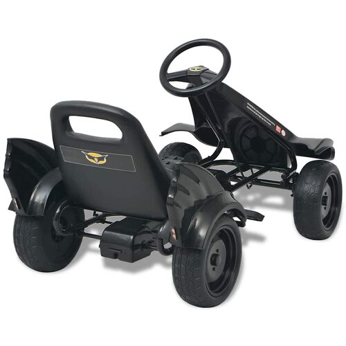  Go Kart sa Pedalama i Podesivim Sjedalom Crni Slike