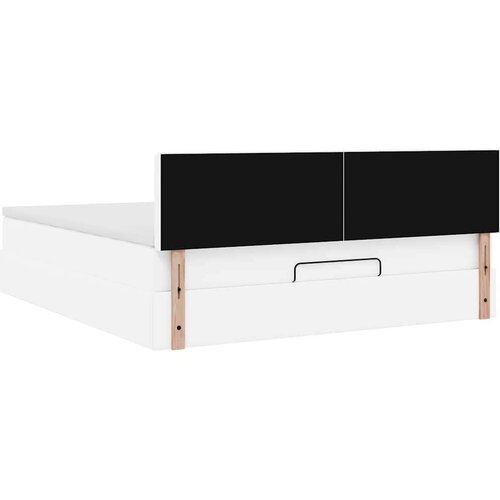 VidaXL Okvir kreveta s madracem čisto bijela 180x200cm umjetna koža Slike