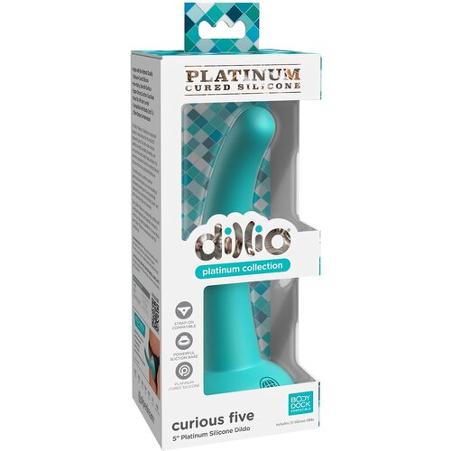 DILLIO Curious Five - lepljivi silikonski dildo (15 cm) - turkizni Cene