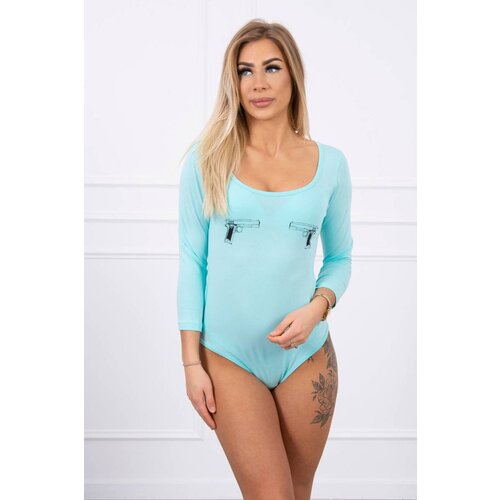 Kesi Nude blouse with a pistol print mint Slike