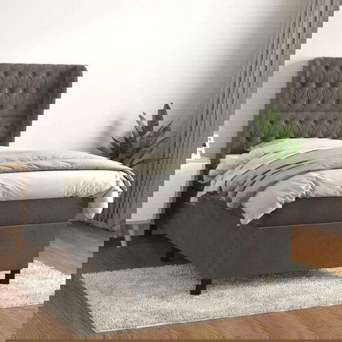 Box spring krevet s madracem tamnosivi 80 x 200 cm bar&amp;scaron;unasti Slike