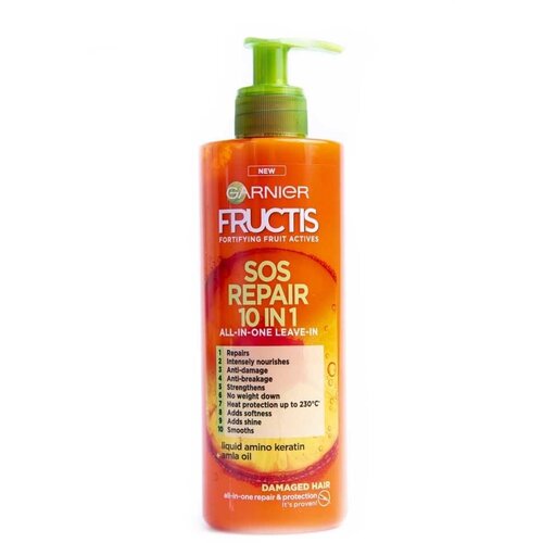 Garnier fructis sos repair 10 in 1 all-in-one leave-in serum za obnovu i njegu o&amp;scaron;tećene kose 400 ml za žene Slike