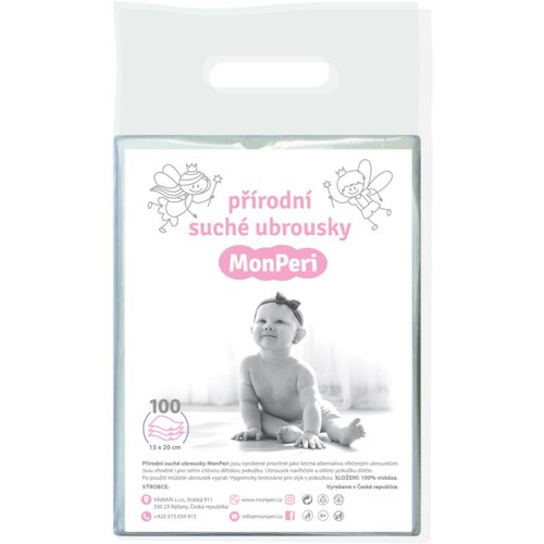 MonPeri Dry Baby Wipes čistilni robčki za otroke od rojstva 100 kos Cene