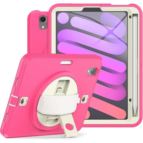 NIKCORP Ovitek za iPad Mini 6 8.3 s stojalom, ročajem in naramnim pasom, trislojna za&scaron;čita proti udarcem, PC in TPU, roza barva, (5000139216) Cene