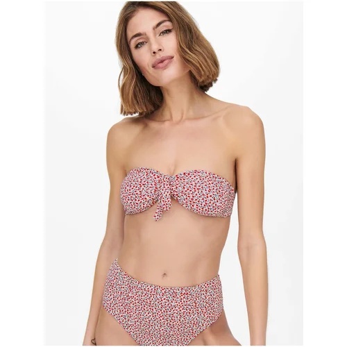 Only White-red floral swimsuit top Ella - Women