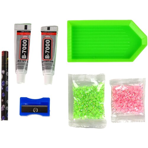 DIY Diamond Creative Kit Green Reindeer Crystals Sequins 3D Keyring Slike