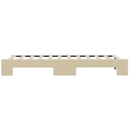  Dnevni krevet na razvlačenje krem 100 x 200 cm od tkanine Slike