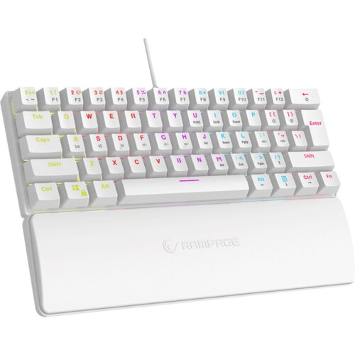  Gaming RAMPAGE PLOWER K60 White US Layout Wrist Support Blue Switch Gaming Keyboard Cijene