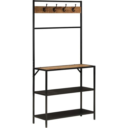 VidaXL Stalak za kapute 90 x 35 x 180 cm masivno drvo manga i željezo Slike