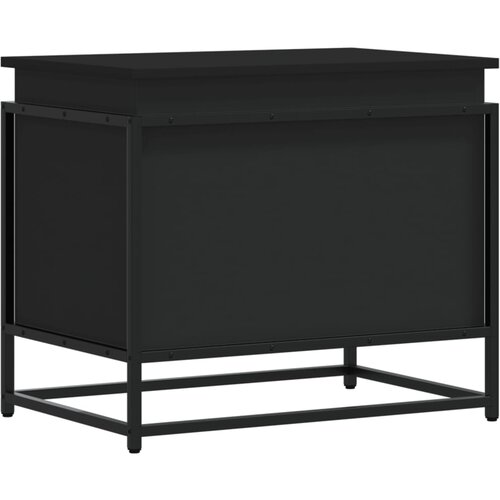 VidaXL &amp;Scaron;katla s pokrovom črna 60x40x51,5 cm inženirski les Slike
