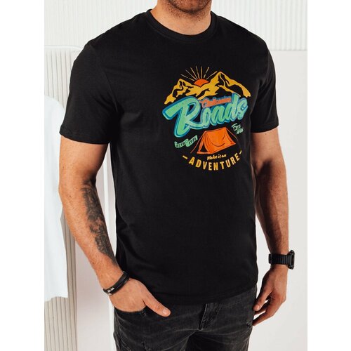 DStreet Men's Black T-shirt with print Cene