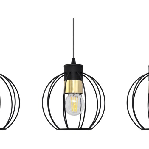  Luster na sajli STARLIGHT 3xE27/15W/230V crna/zlatna Slike