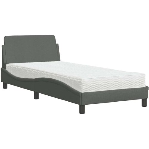  Krevet s madracem tamnosivi 90x200 cm od tkanine Slike