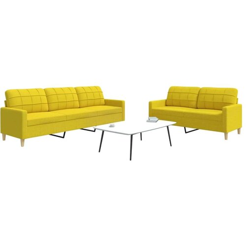  2-dijelni set sofa svjetložuti od tkanine Cijene
