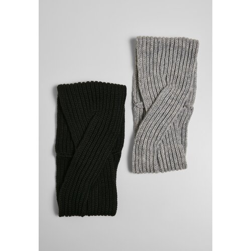 Urban Classics Accessoires Knitted headband in 2 packs black/grey Slike
