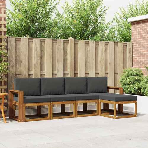  Set vanjskih sofa 5 kom. Prirodna i antracit Smeđa 257 x 63 x 73 cm Cene