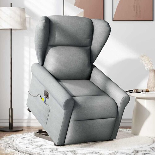 Maison Chic Električni masažni naslanjač - Relax naslanjač s funkcijo vstajanja svetlo siv, (22061780) Cene