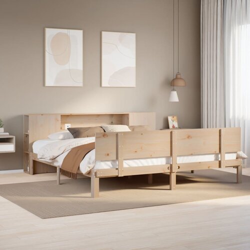 vidaXL Knjižna postelja brez vzmetnice 200x200 cm trdna borovina Cene