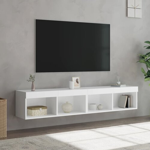 vidaXL TV omarica z LED lučkami 2 kosa bela 80x30x30 cm Cene