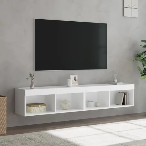 vidaXL TV ormarići s LED svjetlima 2 kom bijeli 80x30x30 cm