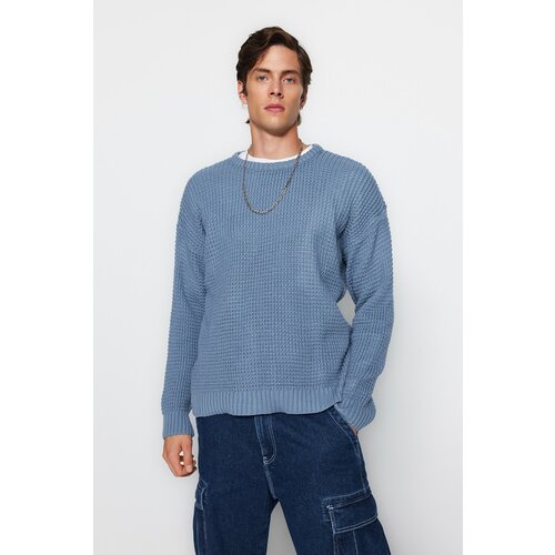 Trendyol Sweater - Blue - Oversize Cene