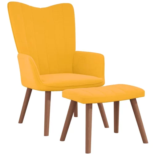  Stolica za opuštanje s osloncem za noge boja senfa baršunasta