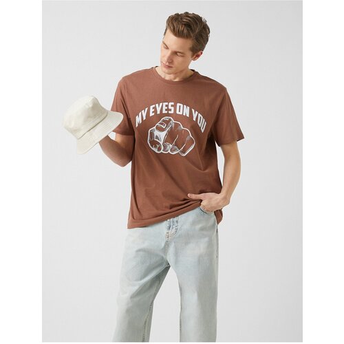 Koton T-Shirt - Brown - Regular Slike