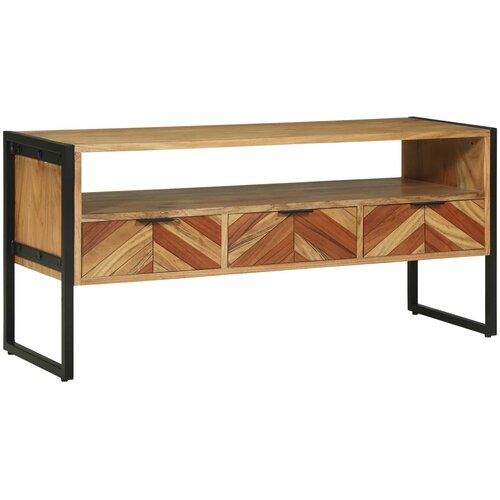 TV ormar s ladicama Smeđa 100 x 35 x 50 cm Čvrsto drvo akacije Cene