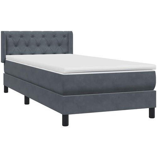 Box spring krevet s madracem tamnosivi 80 x 220 cm bar&amp;scaron;unasti Slike