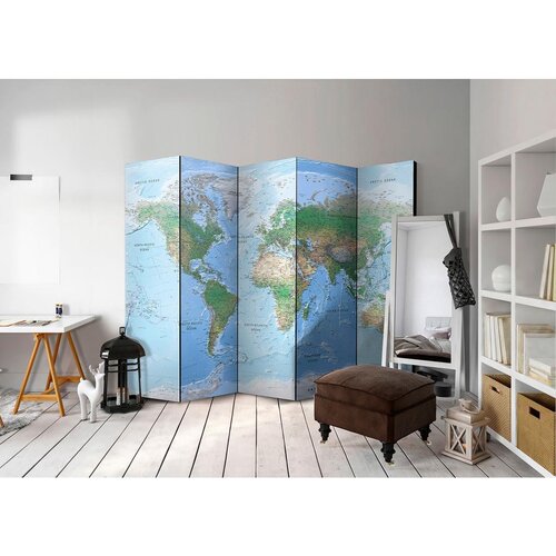 Artgeist Paravan World Map, 5-Delni, Akustičen Slike