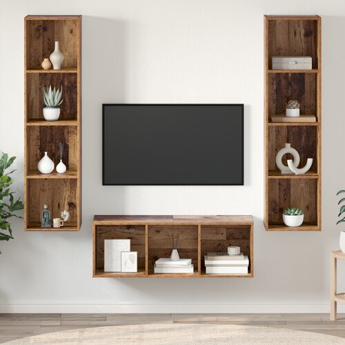 vidaXL Set TV omar 3 pcs Star les 37 x 37 x 142.5 cm Konstruiran les Cene