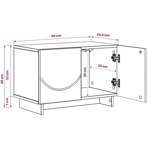  TV stalak 60 x 34.5 x 40 cm Staro drvo Konstruirano drvo - Staro drvo 60 x 34.5 x 40 cm Slike