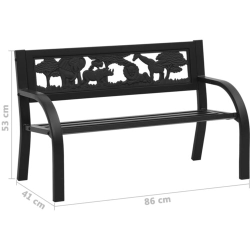 VidaXL Dječja vrtna klupa 86 cm čelična Slike