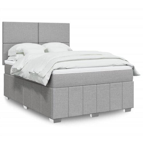 vidaXL Box spring postelja z vzmetnico svetlo siva 160x200 cm žamet Cene