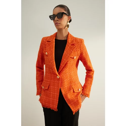 Trendyol Orange Premium Woven Blazer Jacket