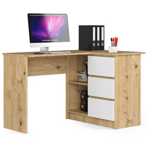 AKORD KOTNI PISALNA MIZA B16 CLP DESNO ARTISAN HRAST / BELA, (21702710) Cene