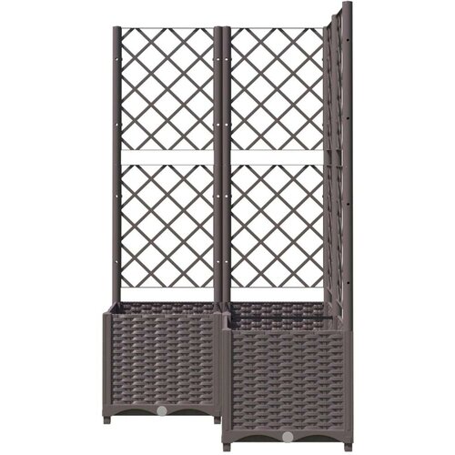 VidaXL Vrtna sadilica s re&amp;scaron;etkom smeđa 80 x 80 x 136 cm PP Slike