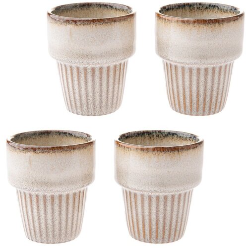 Dakls Kremno bele skodelice v kompletu za espresso 4 ks iz kamenine 100 ml Tone &ndash; Cene
