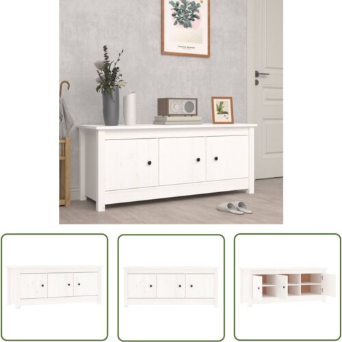 The Living Store Omarica za čevlje bela 110x38x45,5 cm trdna borovina - Omarica Za Čevlje, (21744582) Cene