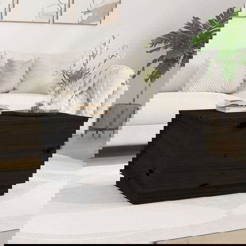  Klubska mizica črna 60x50x35 cm trdna borovina, (20711483) Cene