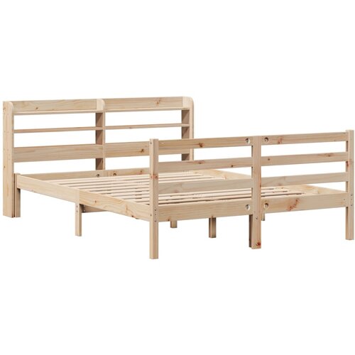 vidaXL Posteljni okvir z vzglavjem 120x190 cm trdna borovina, (21311342) Cene