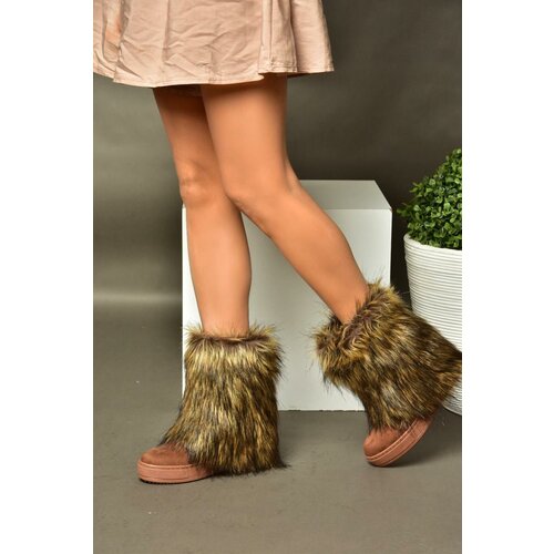 Fox Shoes R602043002 Women's Tan Suede Wedge Heels Pile Women's Boots Cene