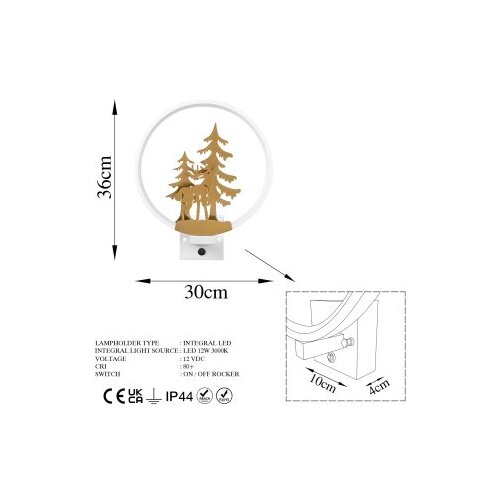  XMAS32 WhiteGold Wall Lamp Slike