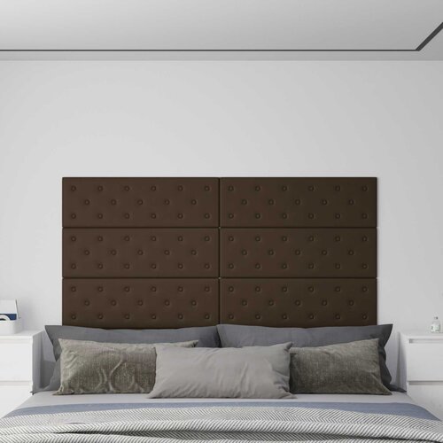  Zidna uzglavlja 12 pcs Smeđa 90 x 30 cm Lažna koža Cene